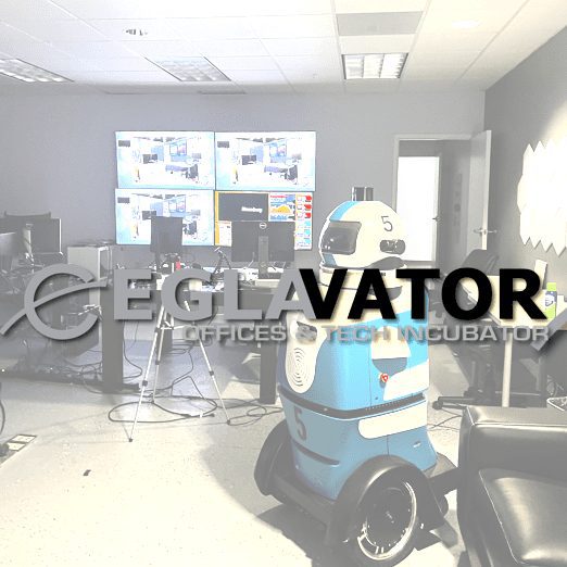 EGLAVATOR robot with text